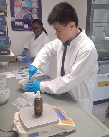 Teo working in a lab